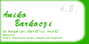 aniko barkoczi business card